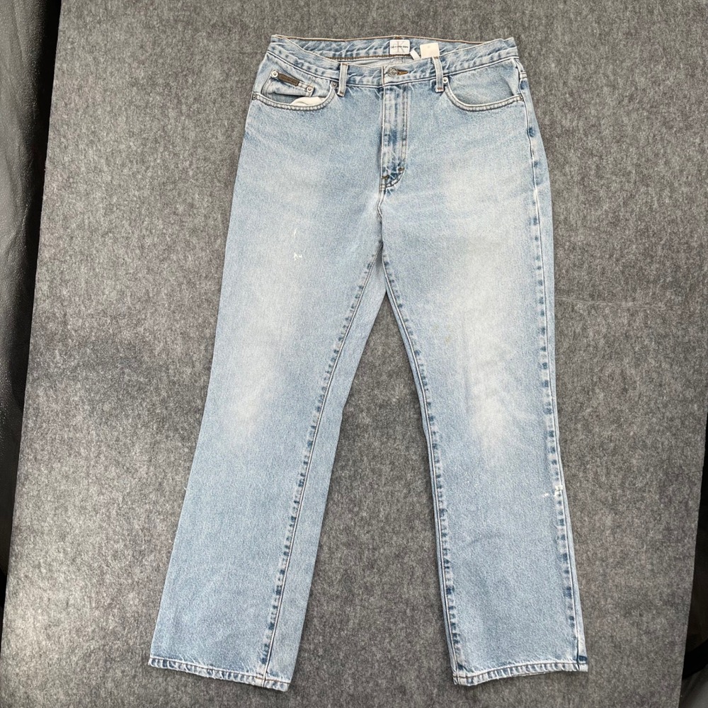 Vintage Calvin Klein Boot Cut Jeans Mens 34x32 Double Stone Wash Denim 6166
